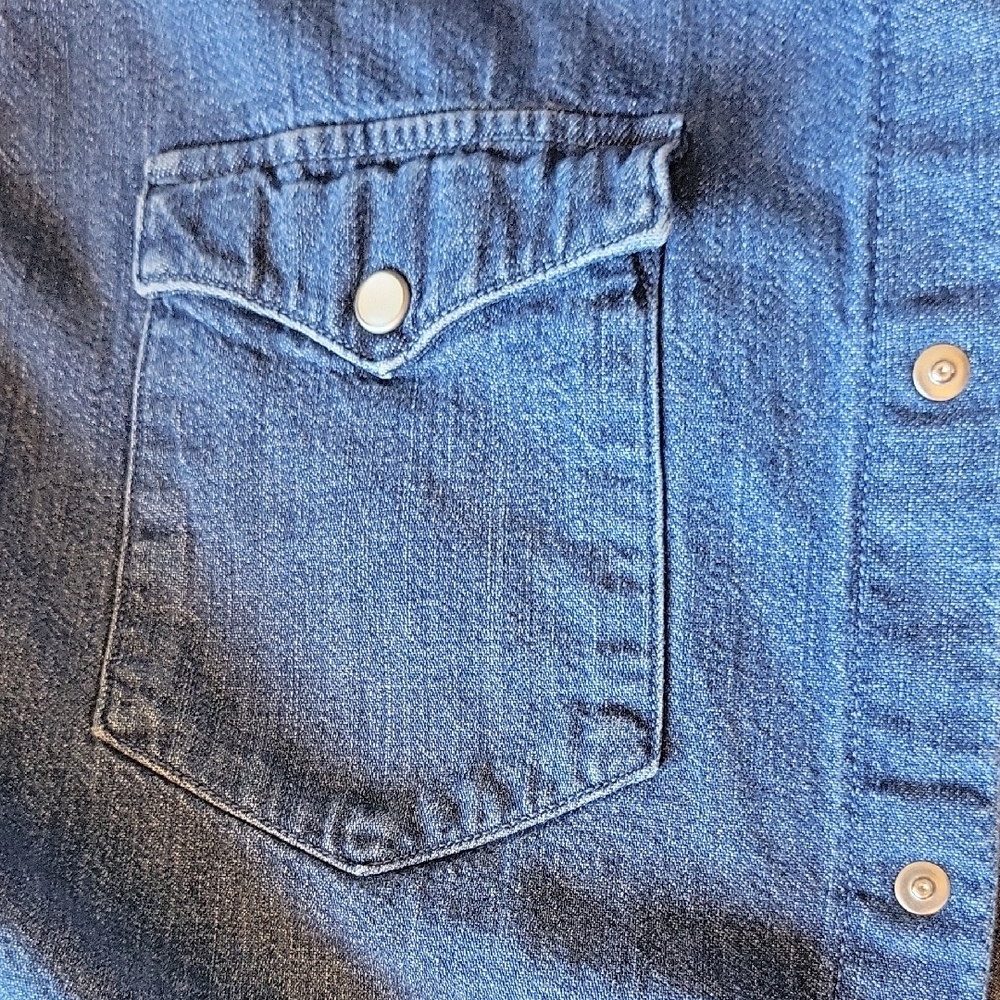 Levi's Two-Tone Denim Shirt - Blue and Black - Picture 10 of 10